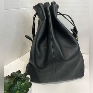 Coach Vintage Legacy Drawstring Leather Bucket Bag 9166 Black Leather